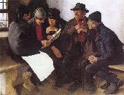 Leibl, Wilhelm Peasants in Conversation oil painting artist